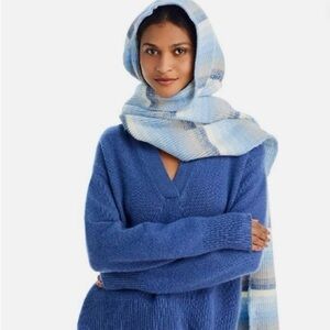 NEW Aqua Ombre Jacquard Hooded Scarf